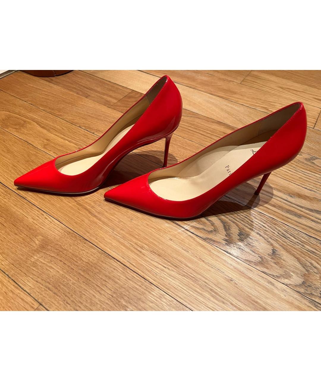 CHRISTIAN LOUBOUTIN Красные туфли из лакированной кожи, фото 9