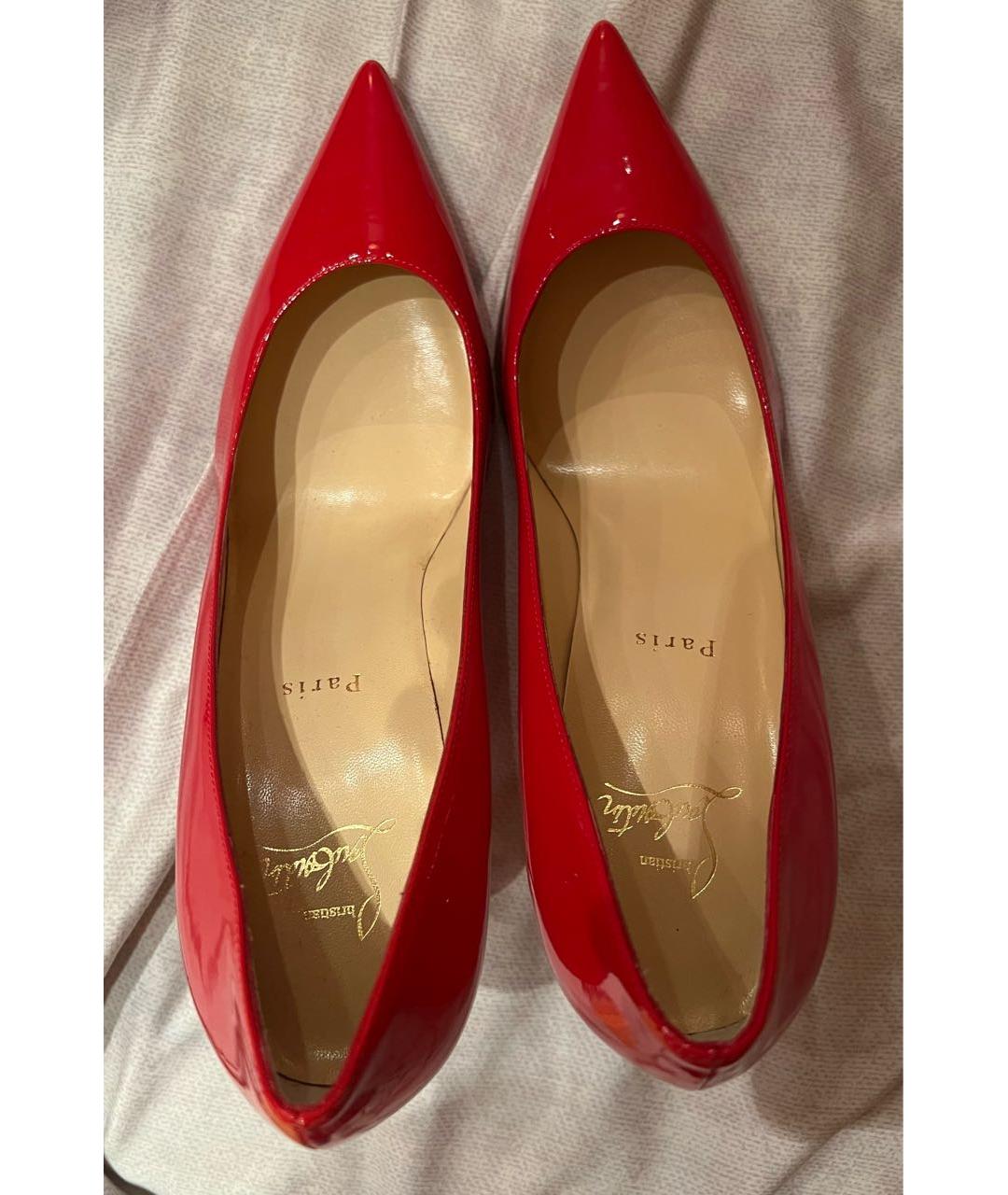 CHRISTIAN LOUBOUTIN Красные туфли из лакированной кожи, фото 3