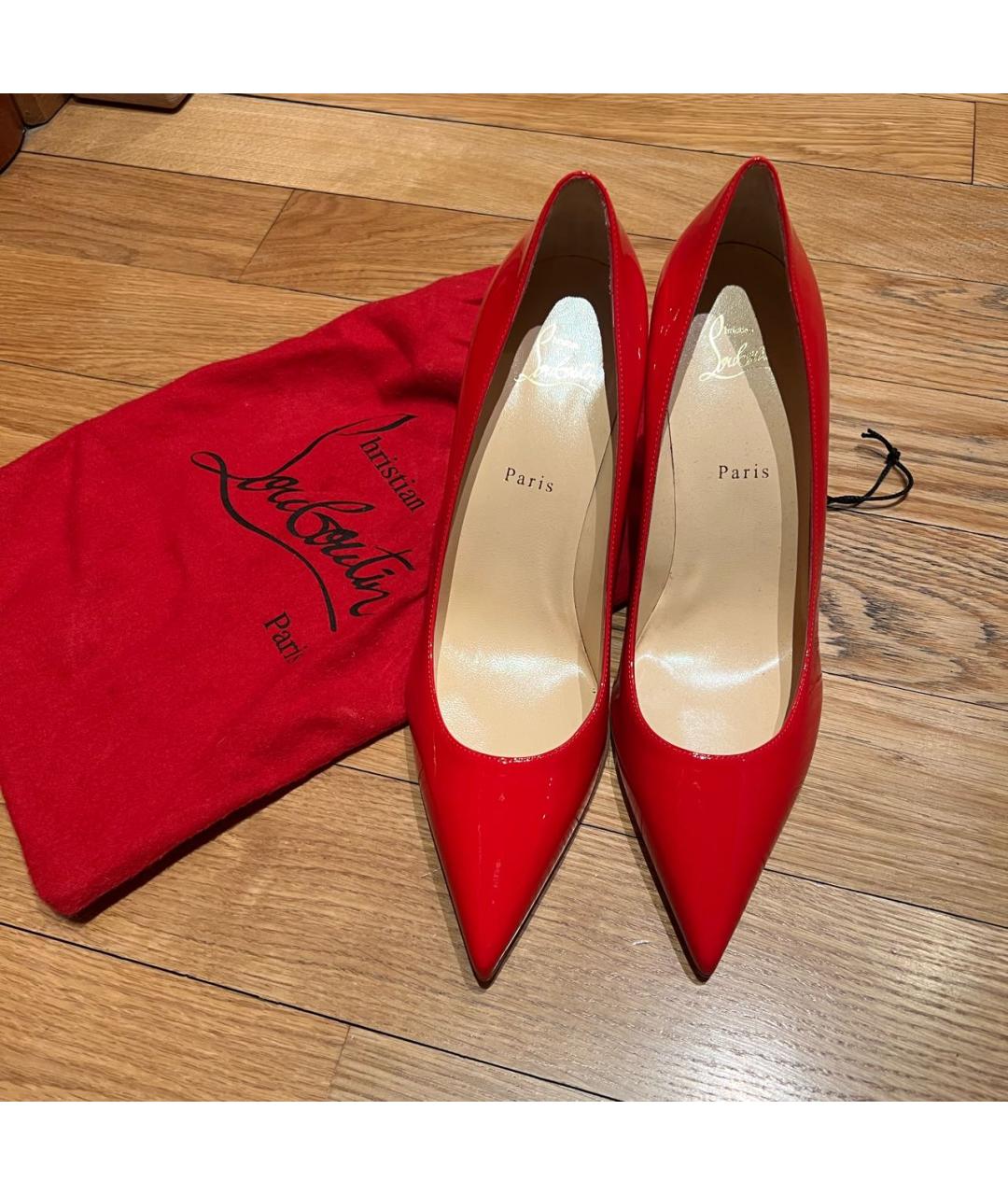 CHRISTIAN LOUBOUTIN Красные туфли из лакированной кожи, фото 8