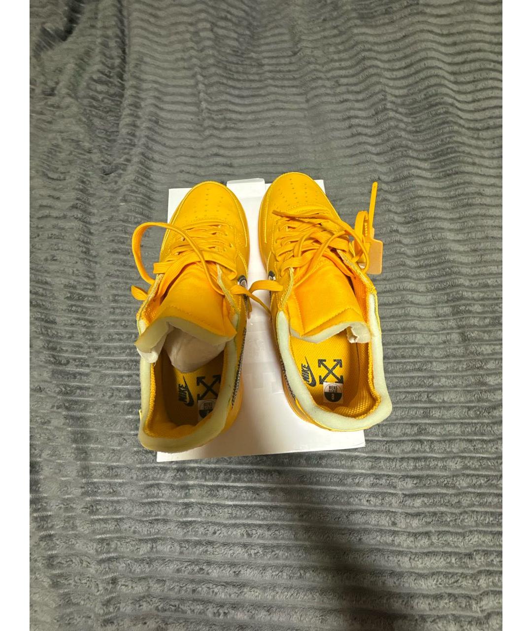 NIKE X OFF-WHITE Желтые кожаные низкие кроссовки / кеды, фото 3