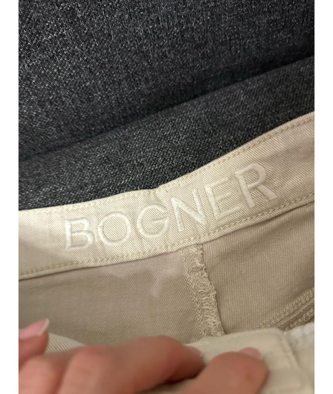 BOGNER Бежевые хлопковые прямые джинсы, фото 3