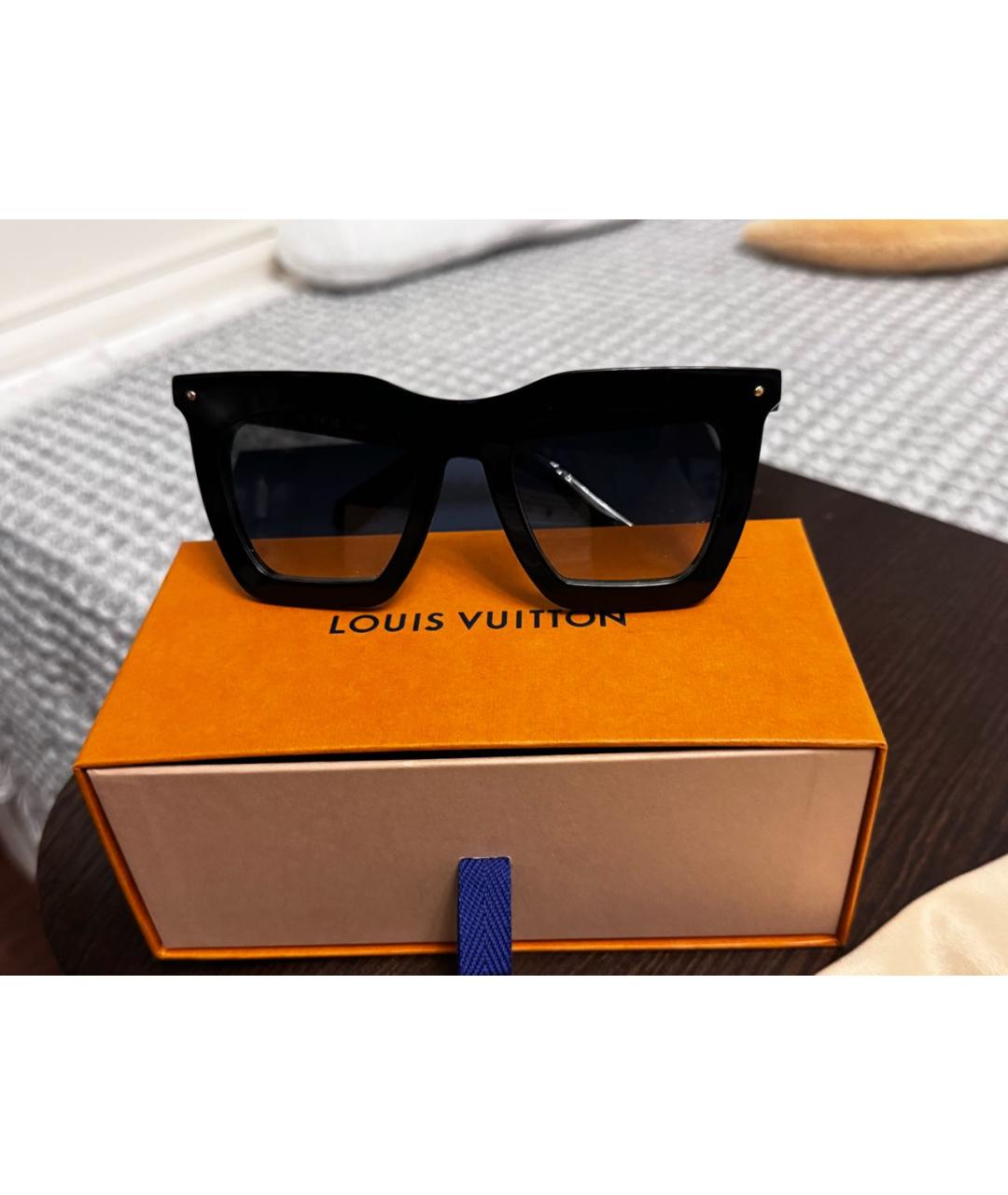 LOUIS VUITTON Черные пластиковые солнцезащитные очки, фото 8