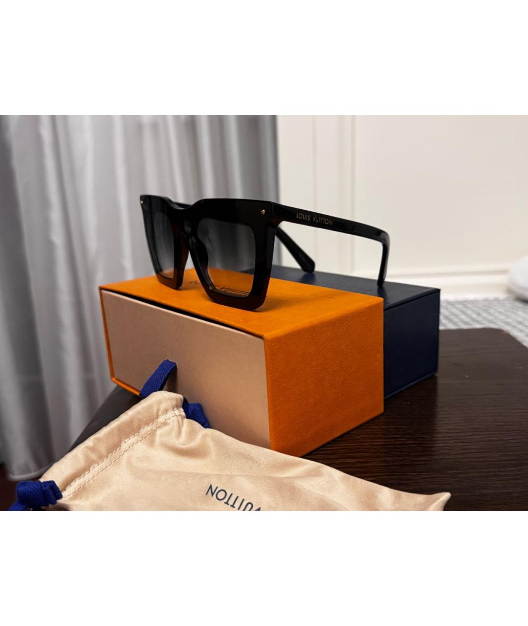 LOUIS VUITTON Черные пластиковые солнцезащитные очки, фото 4