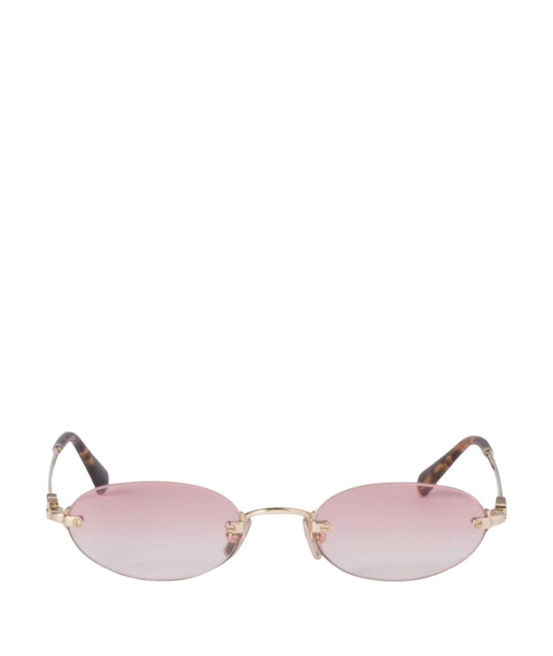 MIU MIU Розовые металлические солнцезащитные очки, фото 1
