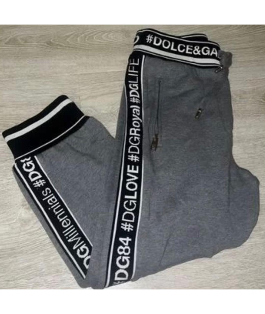 DOLCE&GABBANA Серые хлопковые бриджи, фото 5