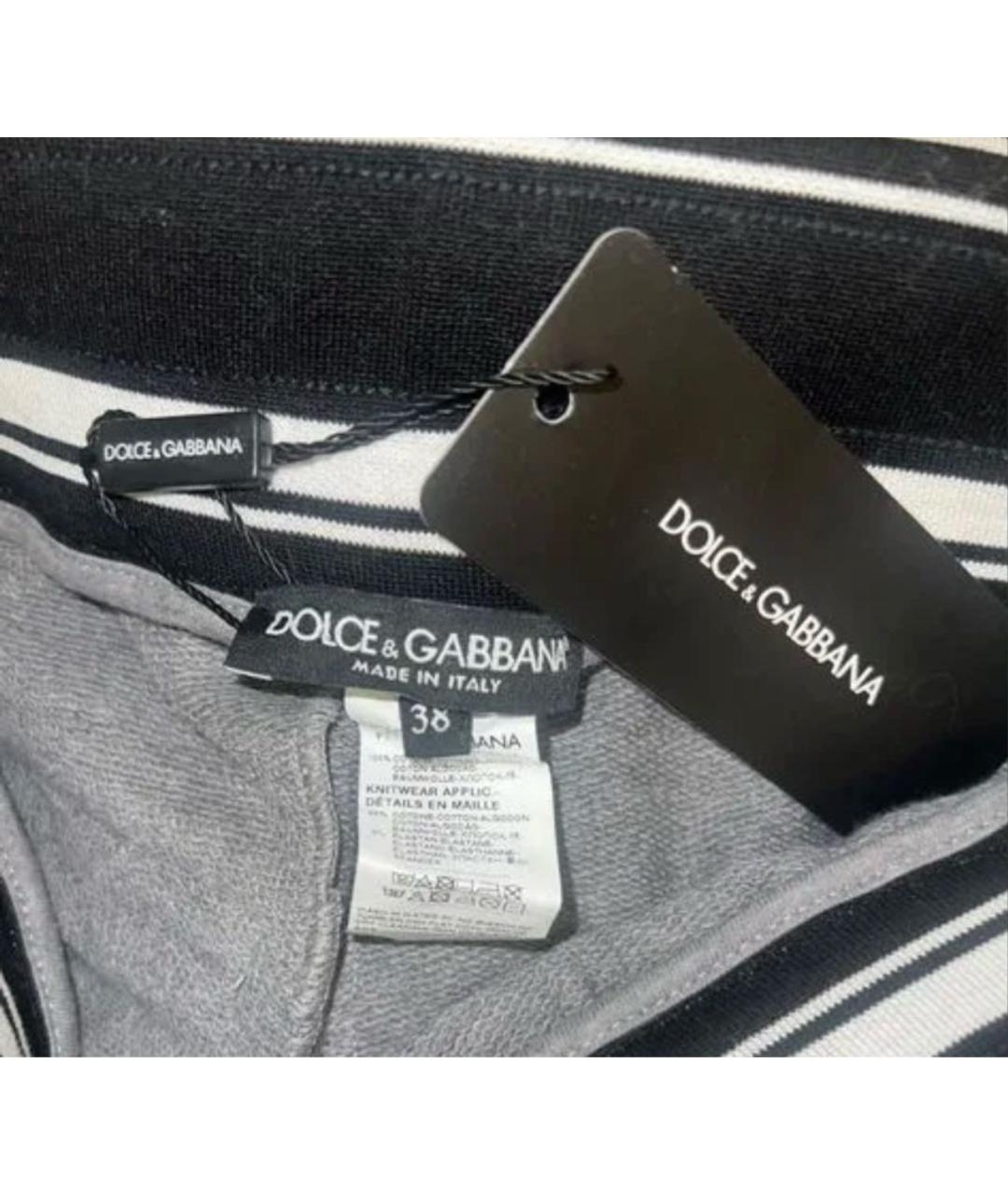 DOLCE&GABBANA Серые хлопковые бриджи, фото 3