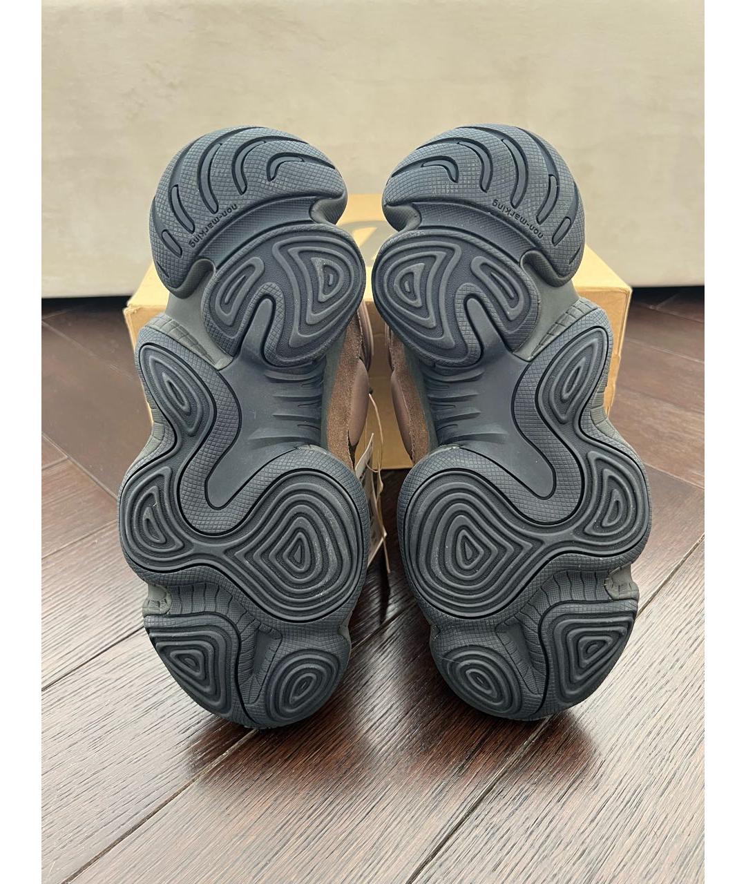 ADIDAS YEEZY Коричневые замшевые низкие кроссовки / кеды, фото 5
