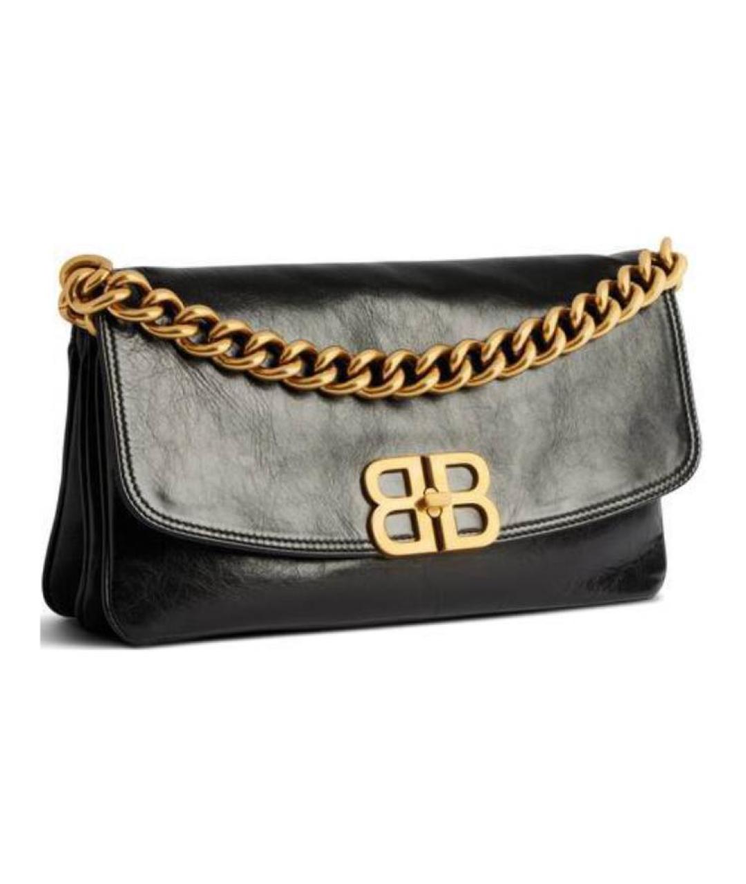 BALENCIAGA Черная кожаная сумка через плечо, фото 3