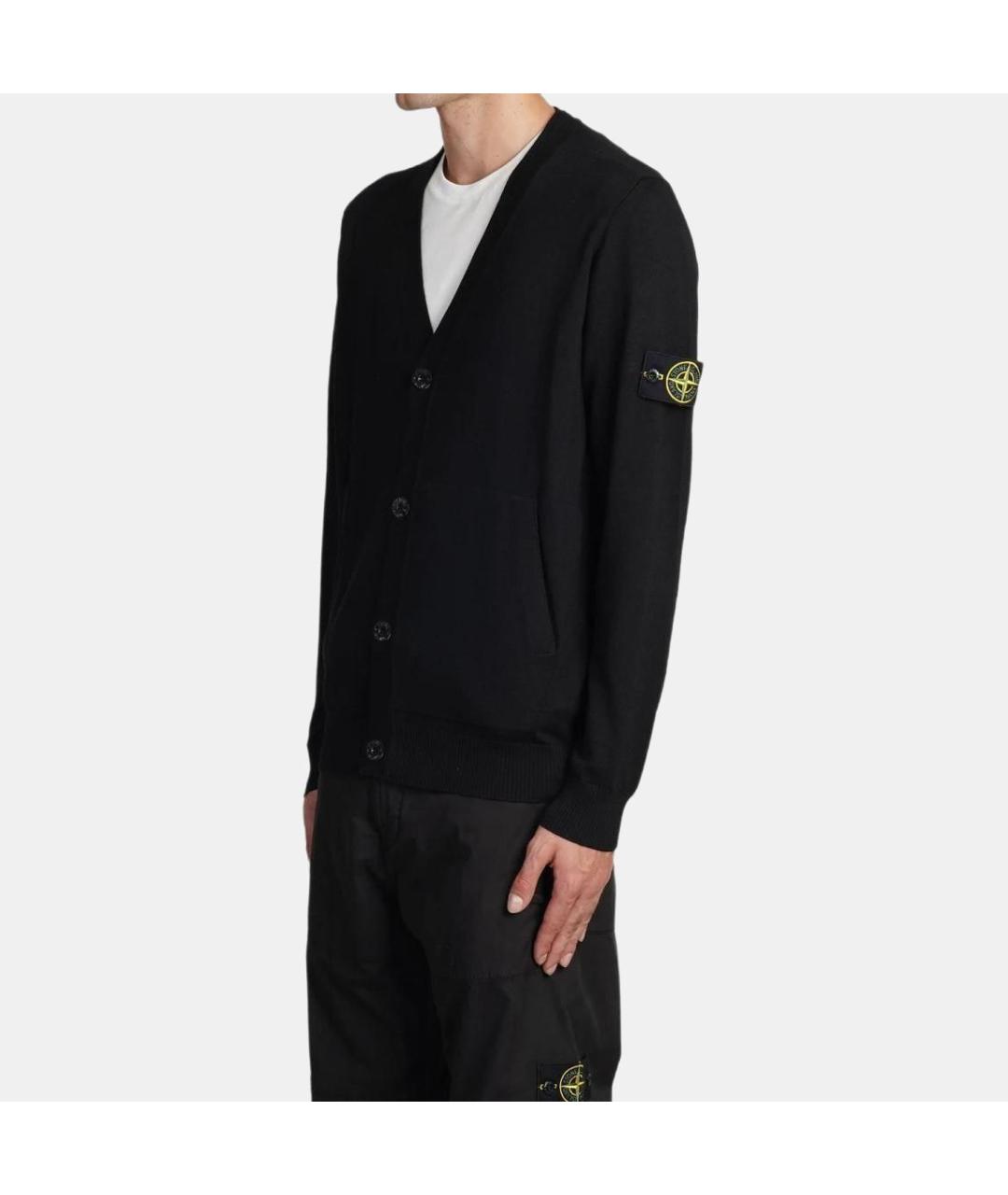 STONE ISLAND Черный кардиган, фото 4
