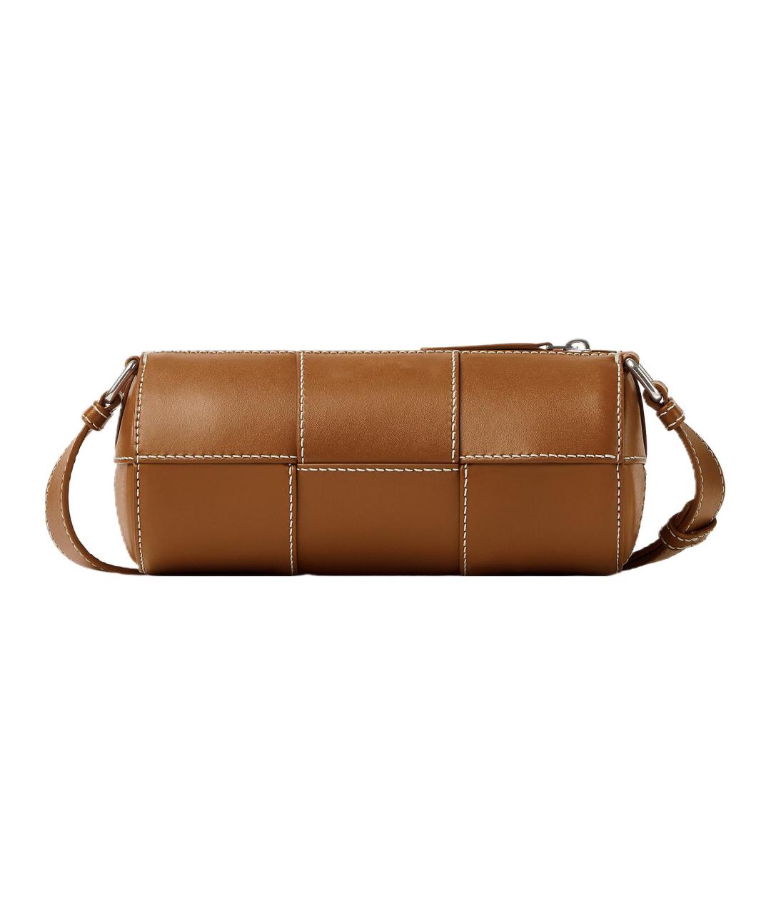 BOTTEGA VENETA Коричневая кожаная сумка на плечо, фото 4