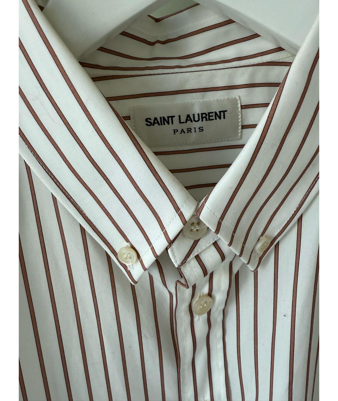 SAINT LAURENT Белая хлопковая рубашка, фото 3
