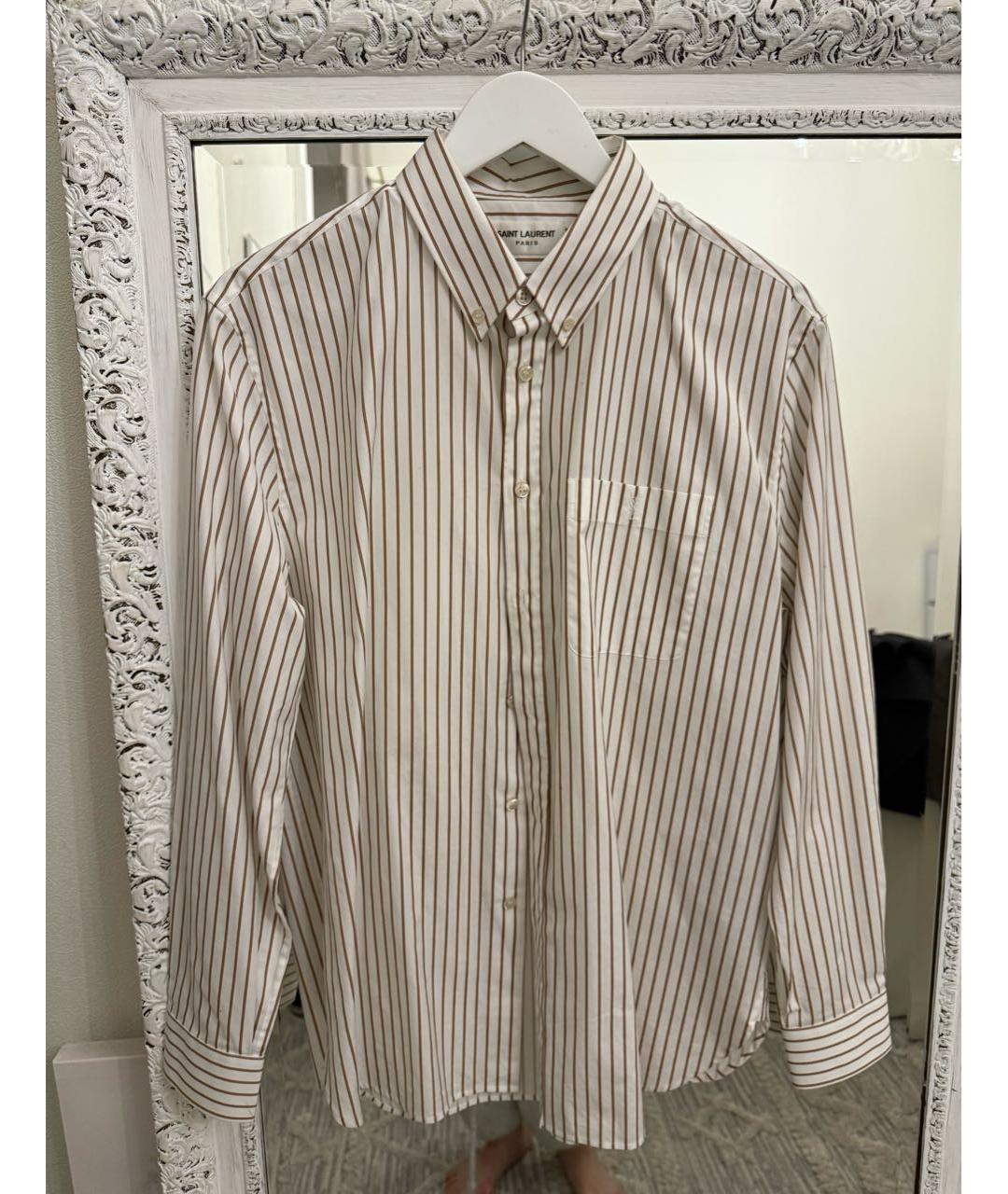 SAINT LAURENT Белая хлопковая рубашка, фото 5
