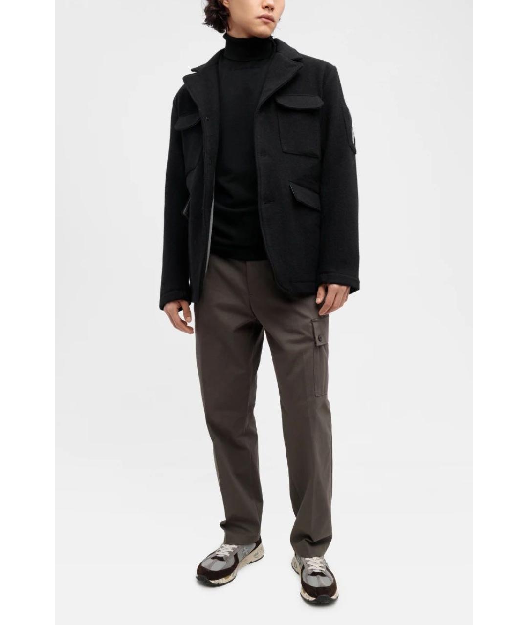 CP COMPANY Черное шерстяное пальто, фото 2