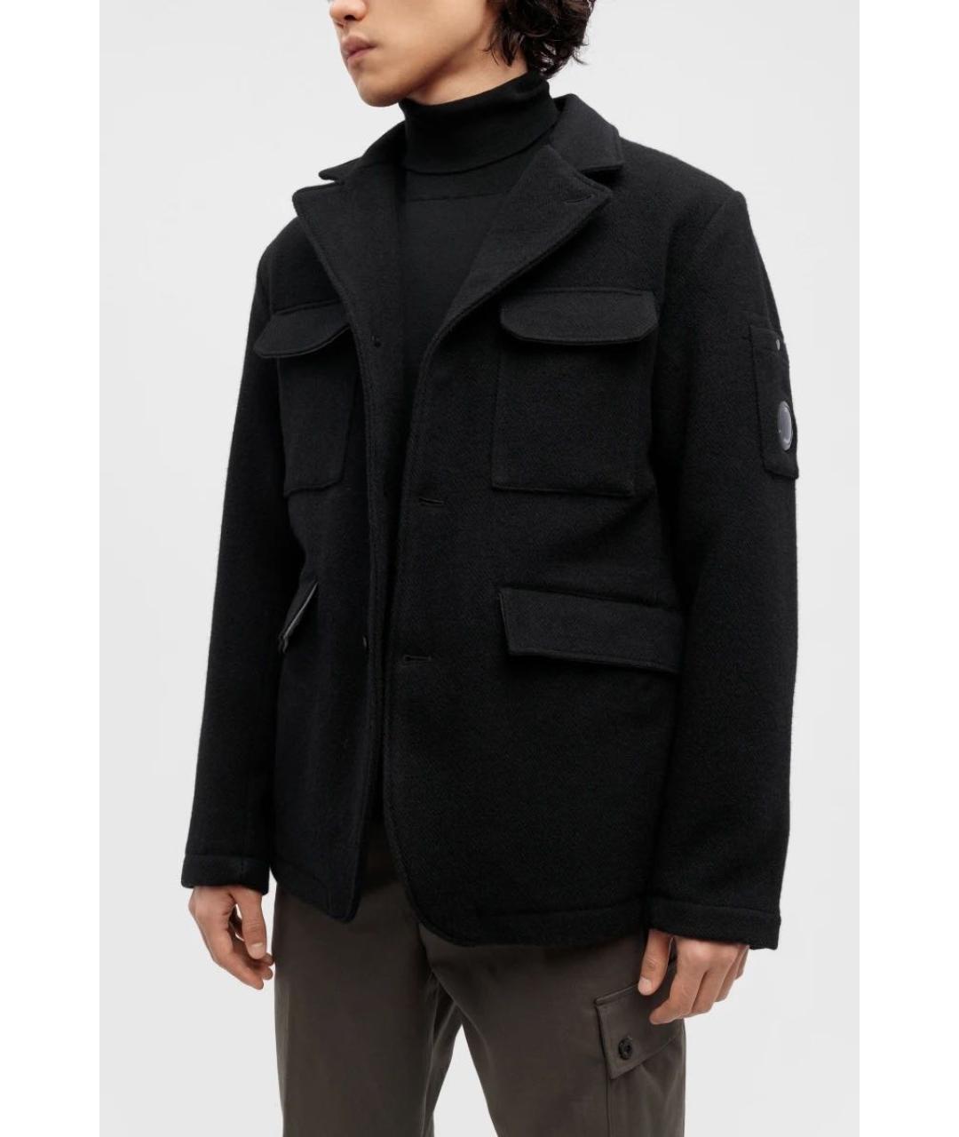 CP COMPANY Черное шерстяное пальто, фото 7