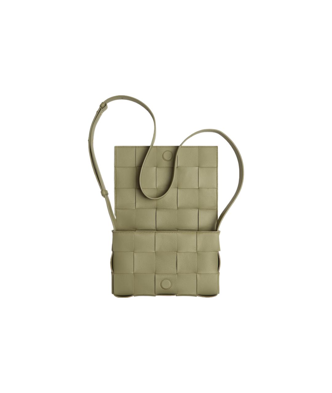 BOTTEGA VENETA Зеленая кожаная сумка через плечо, фото 4