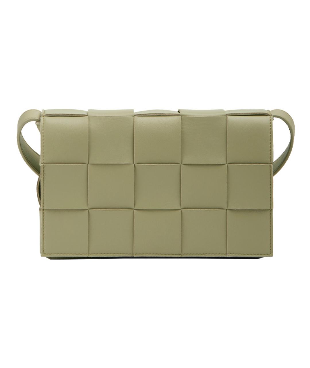 BOTTEGA VENETA Зеленая кожаная сумка через плечо, фото 1