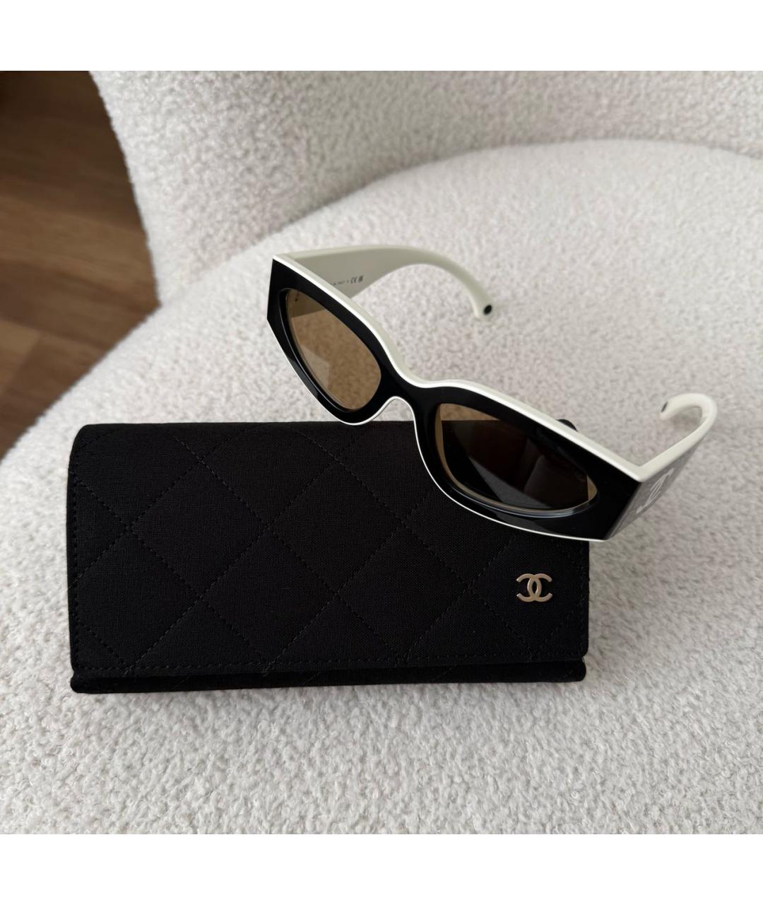 CHANEL Черные пластиковые солнцезащитные очки, фото 2
