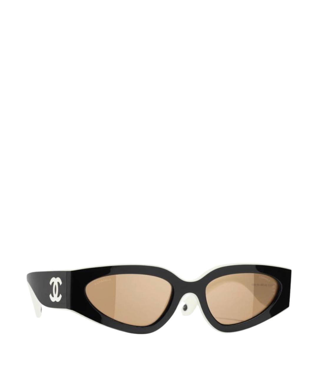 CHANEL Черные пластиковые солнцезащитные очки, фото 1