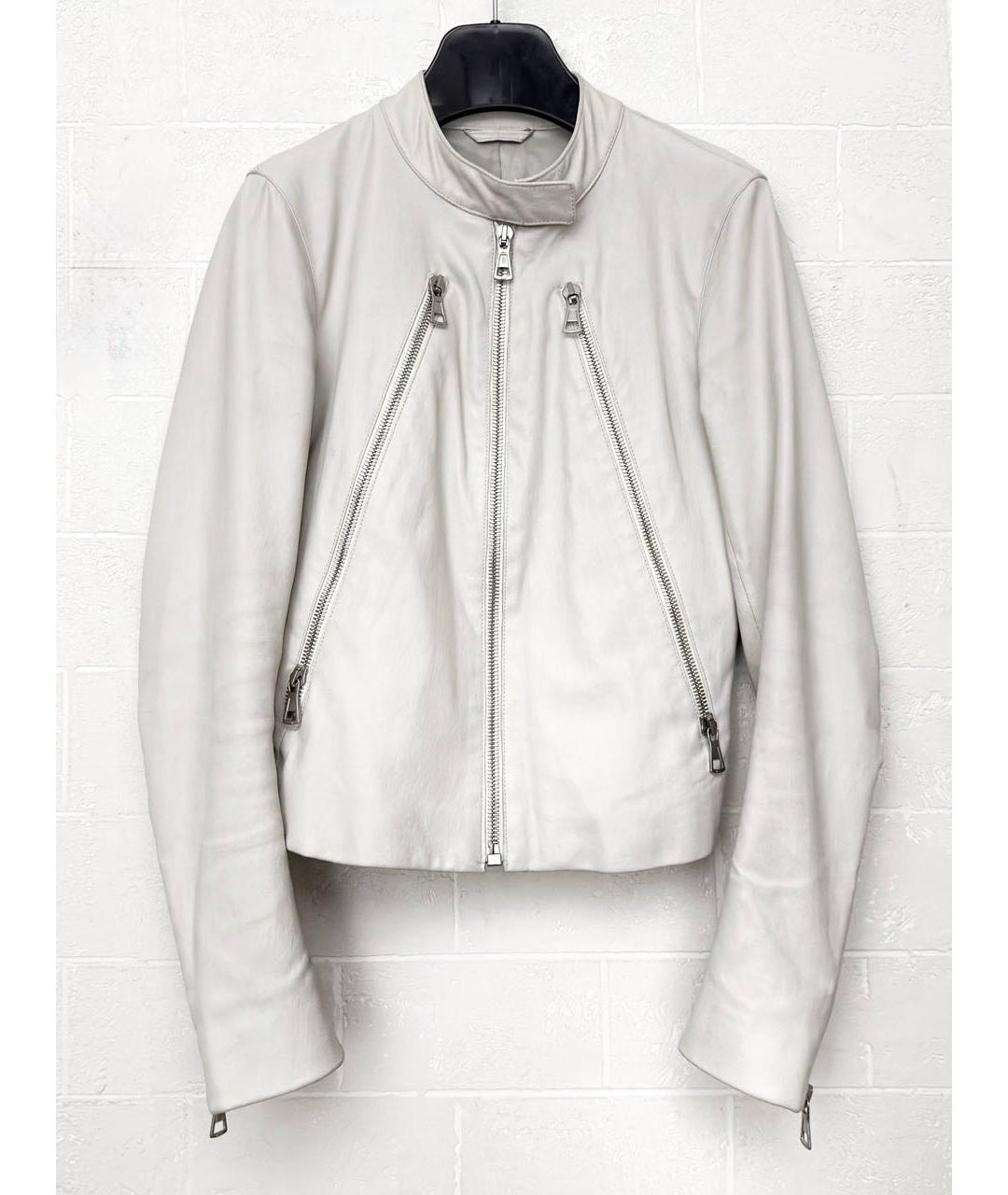 MAISON MARGIELA Белая кожаная куртка, фото 6
