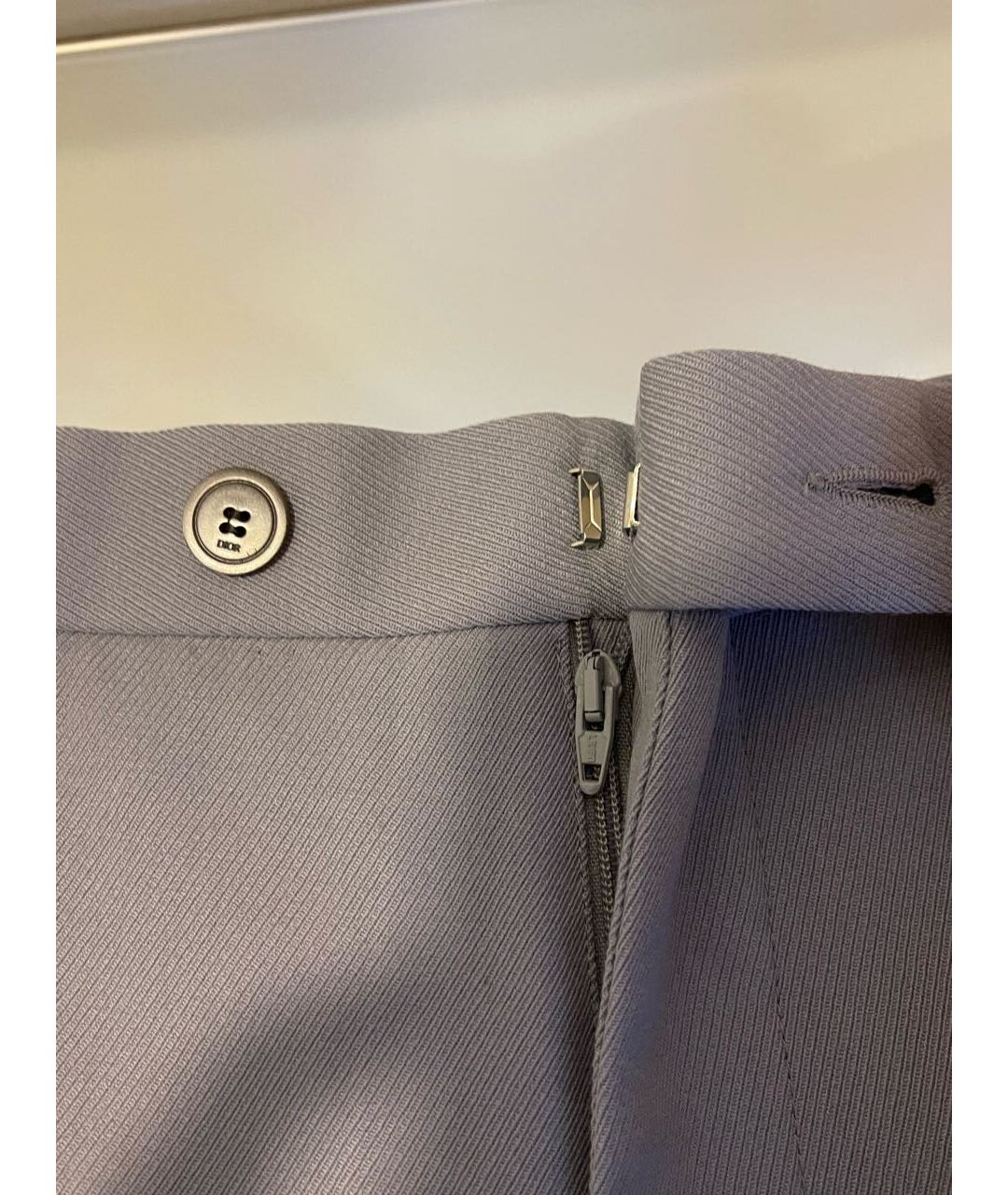 DIOR HOMME Серебряные шерстяные классические брюки, фото 4