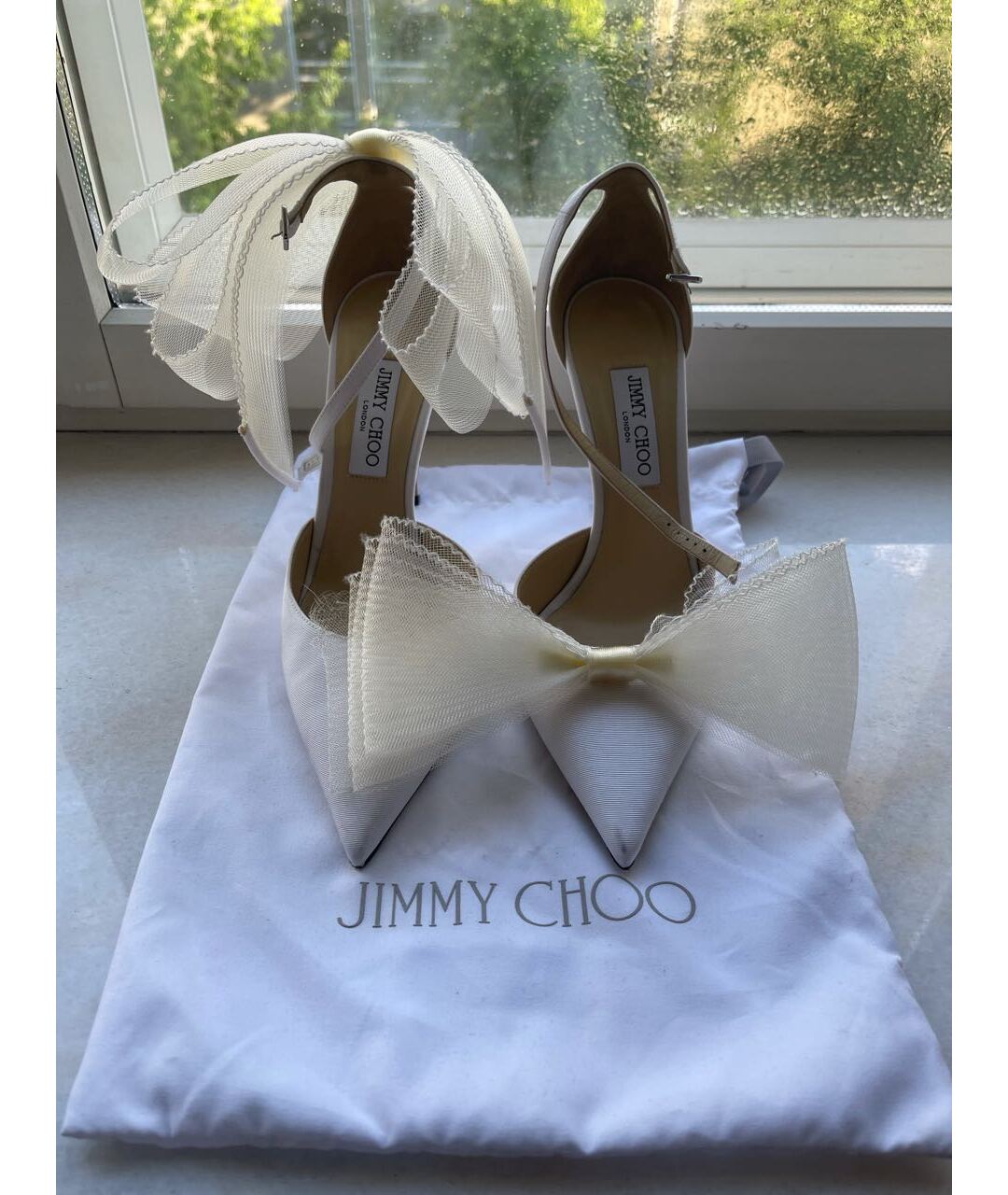 JIMMY CHOO Белые кожаные туфли, фото 2