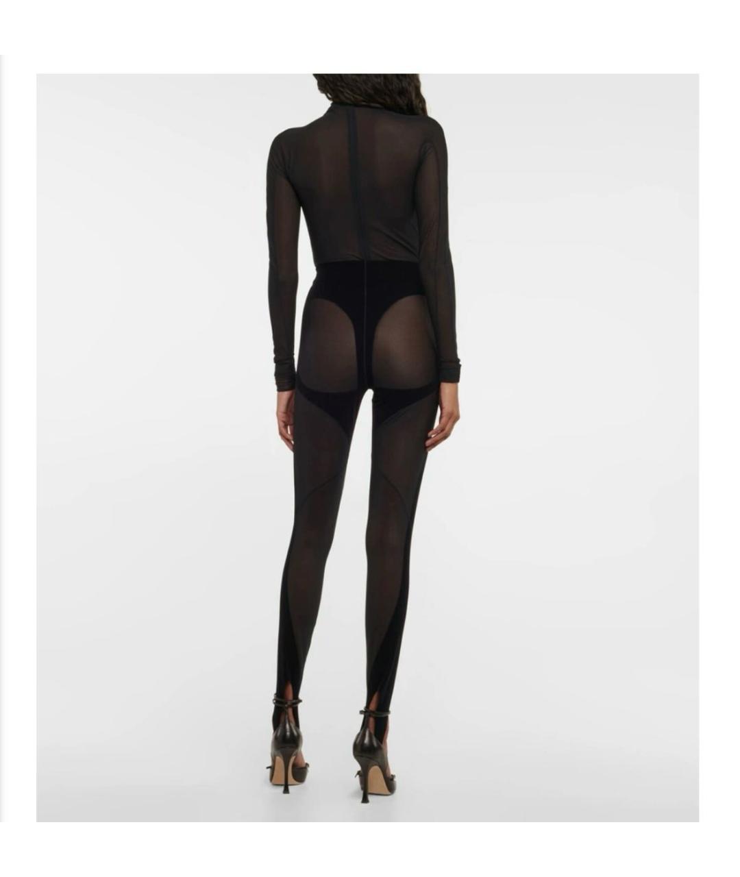 MUGLER Черные полиамидовые леггинсы и велосипедки, фото 5
