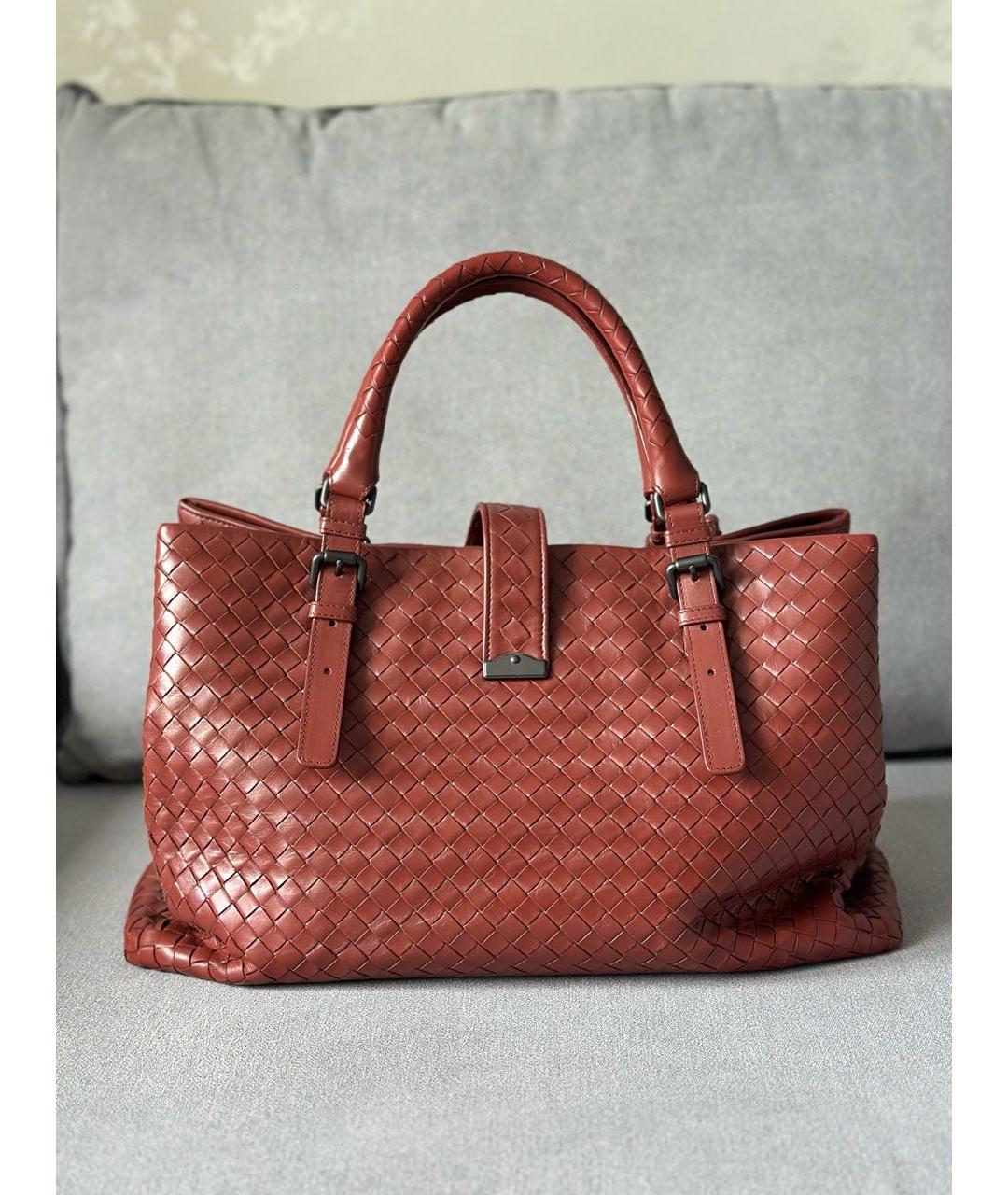 BOTTEGA VENETA Коричневая кожаная сумка с короткими ручками, фото 4