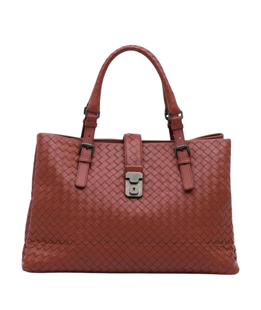 BOTTEGA VENETA Коричневая кожаная сумка с короткими ручками, фото 1