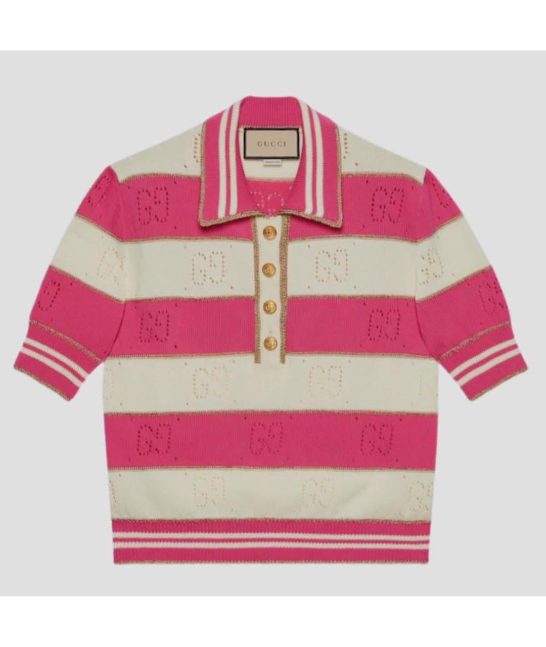 GUCCI Коралловая хлопковая футболка, фото 5