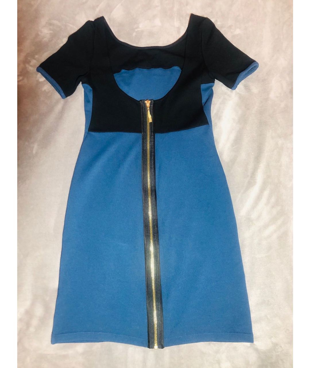 JUICY COUTURE Синее хлопко-эластановое повседневное платье, фото 6