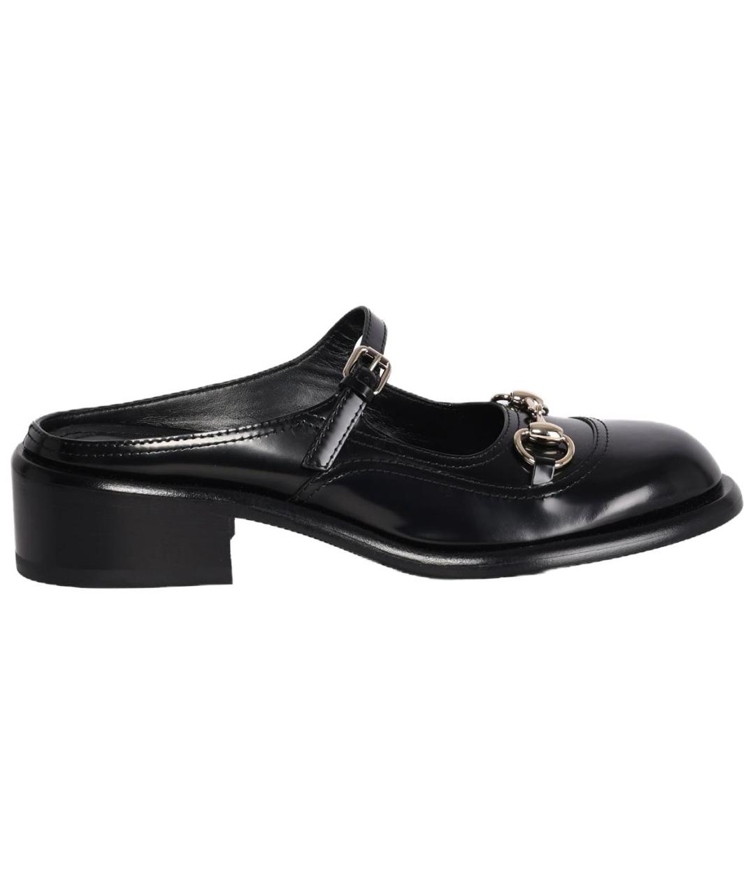 GUCCI Черные кожаные туфли, фото 1