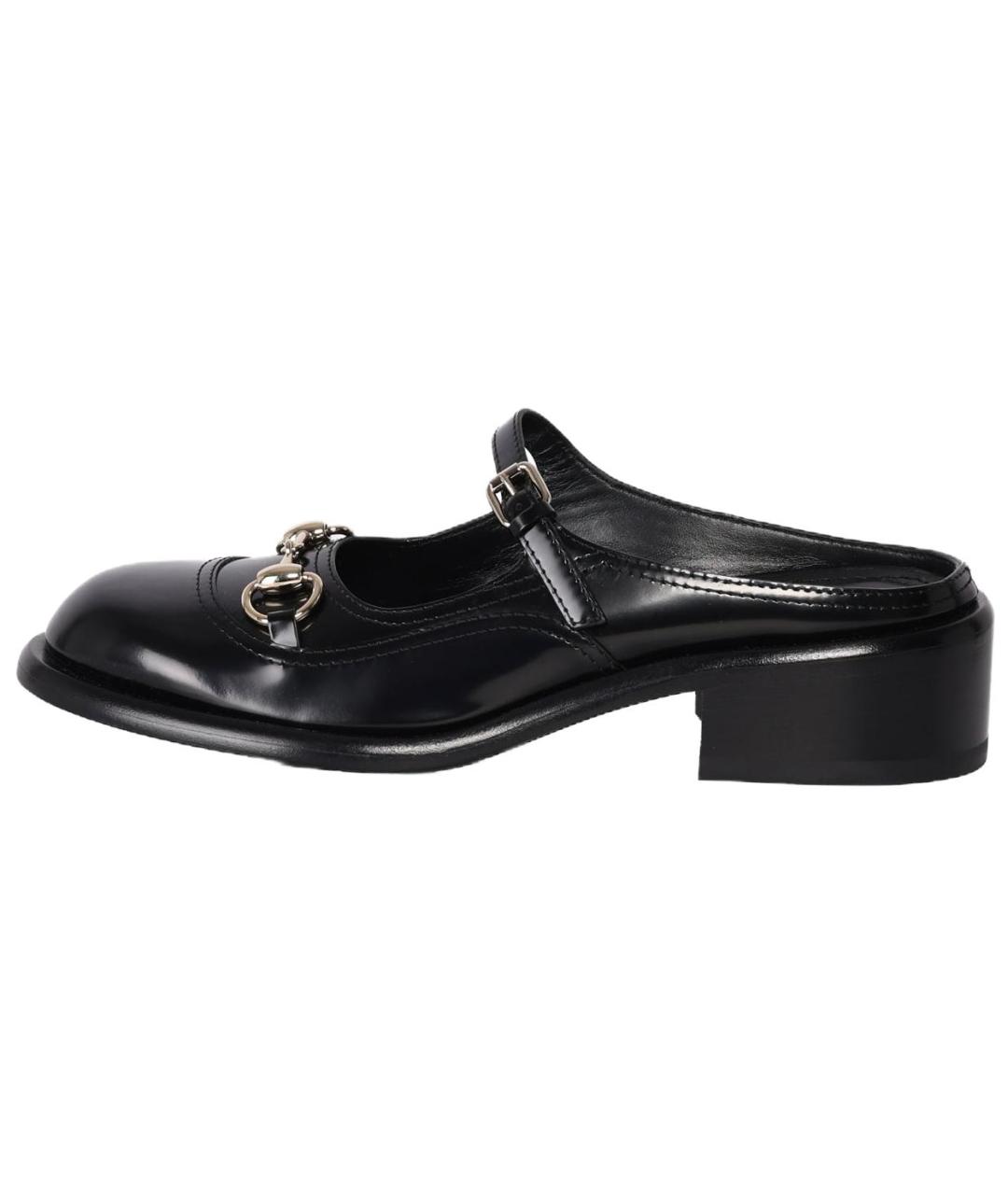 GUCCI Черные кожаные туфли, фото 2