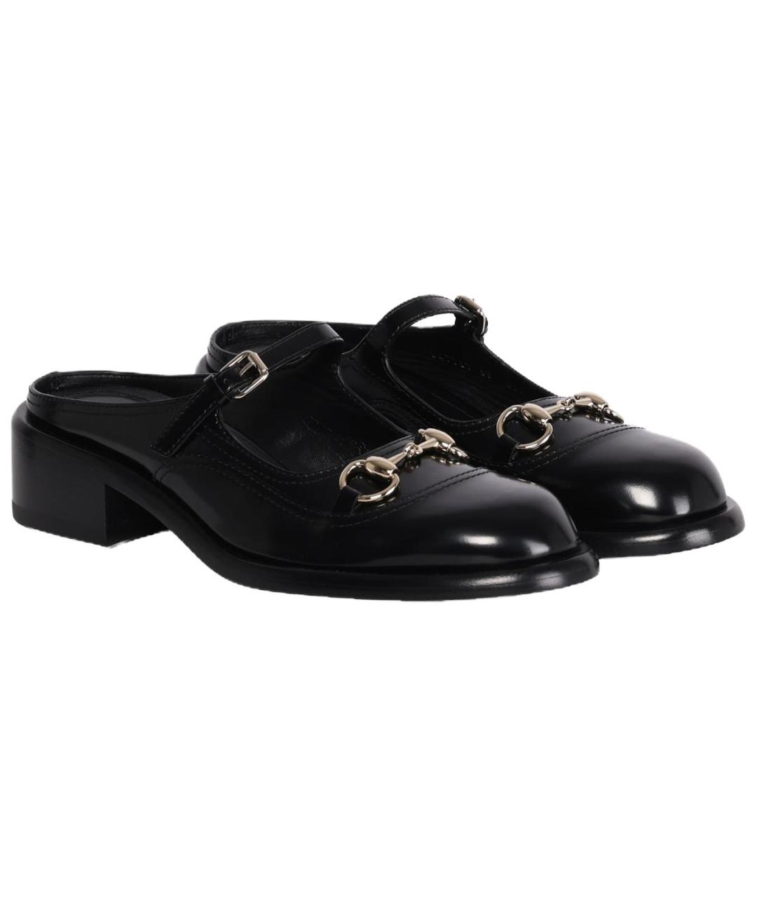 GUCCI Черные кожаные туфли, фото 4
