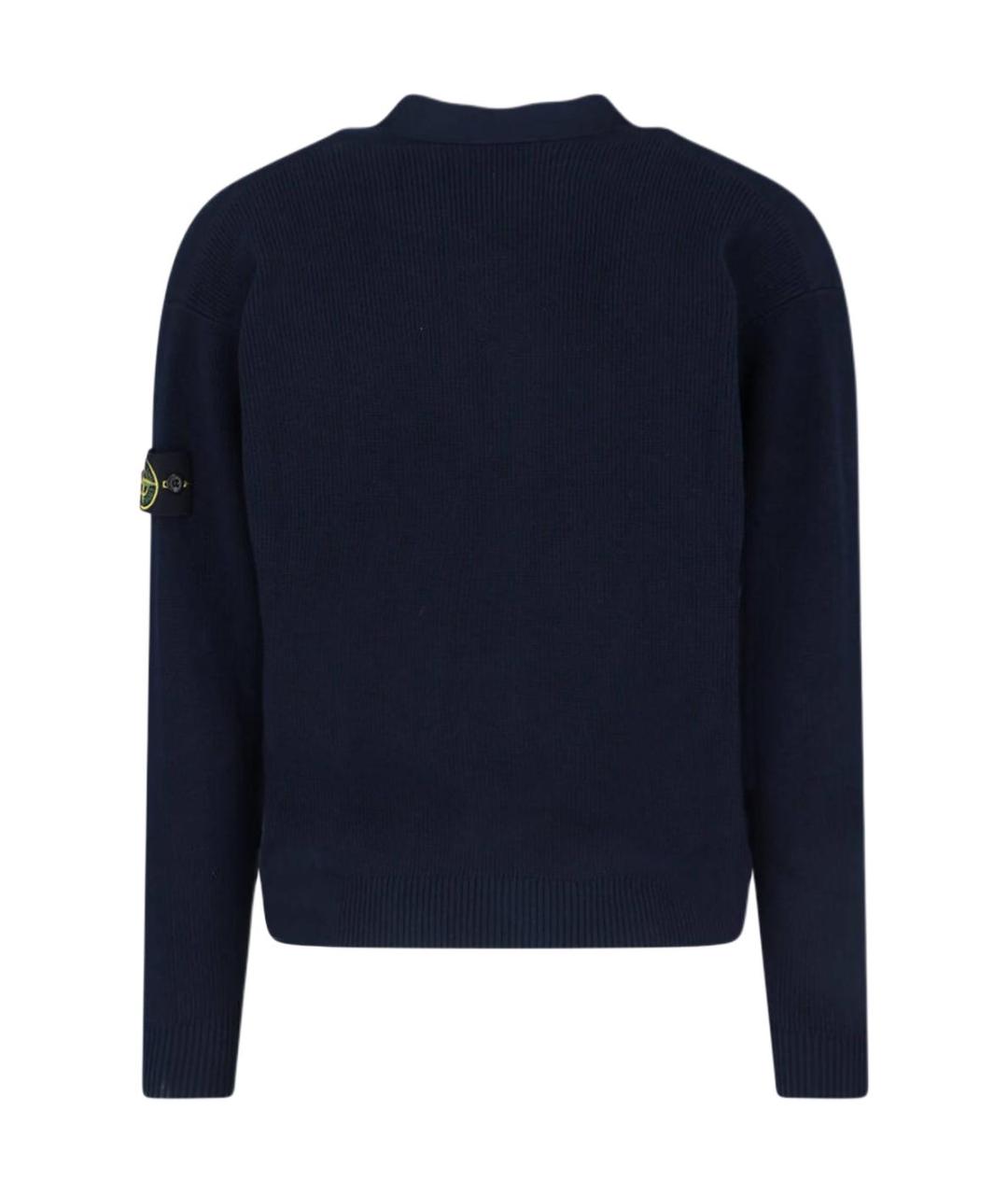 STONE ISLAND Темно-синий кардиган, фото 2