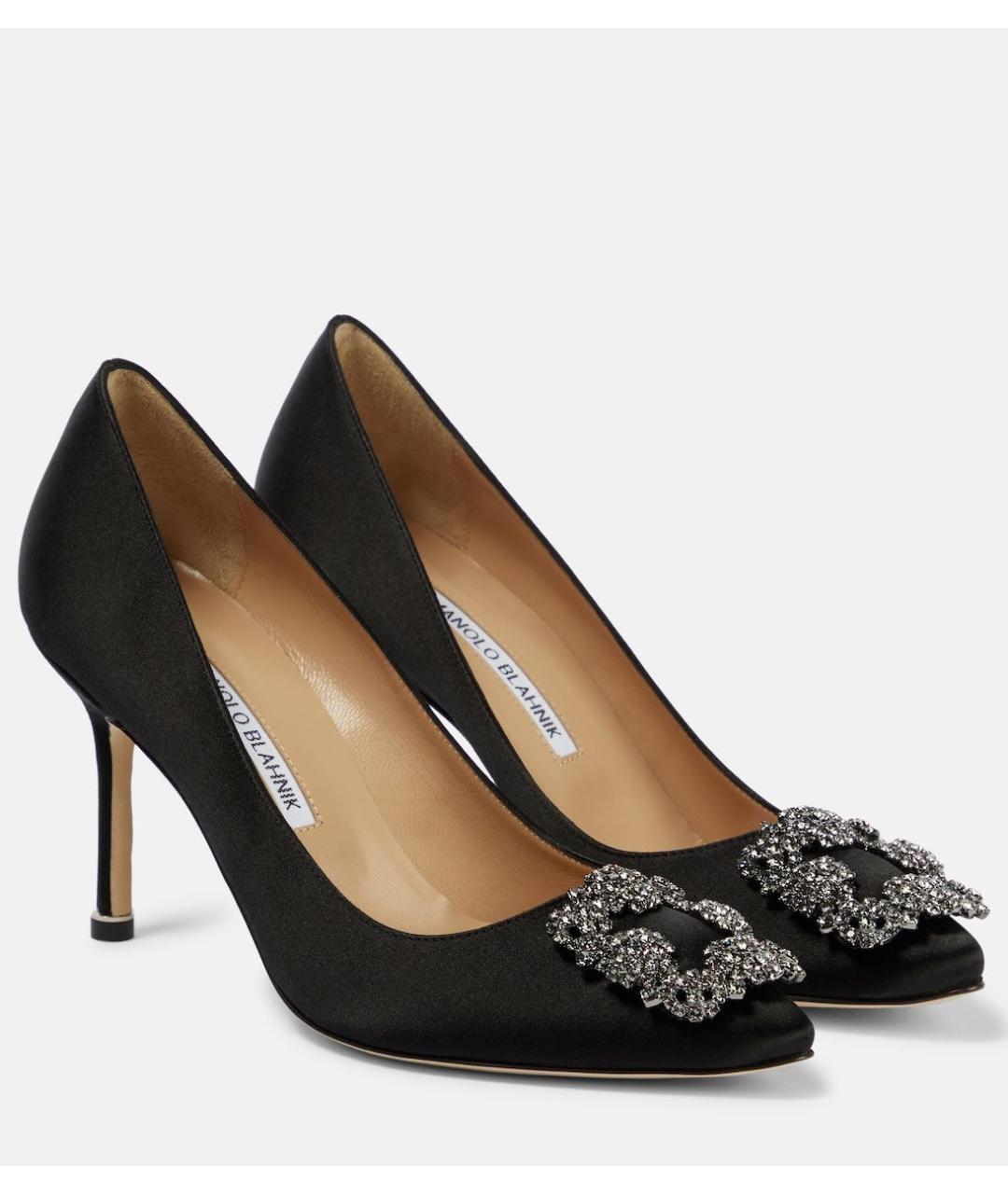 MANOLO BLAHNIK Черные текстильные туфли, фото 7