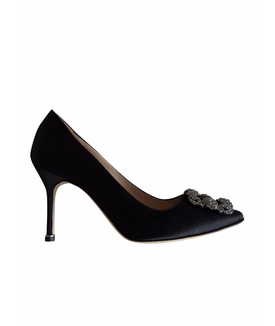 MANOLO BLAHNIK Черные текстильные туфли, фото 1