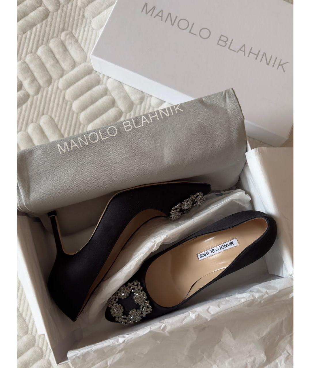 MANOLO BLAHNIK Черные текстильные туфли, фото 2