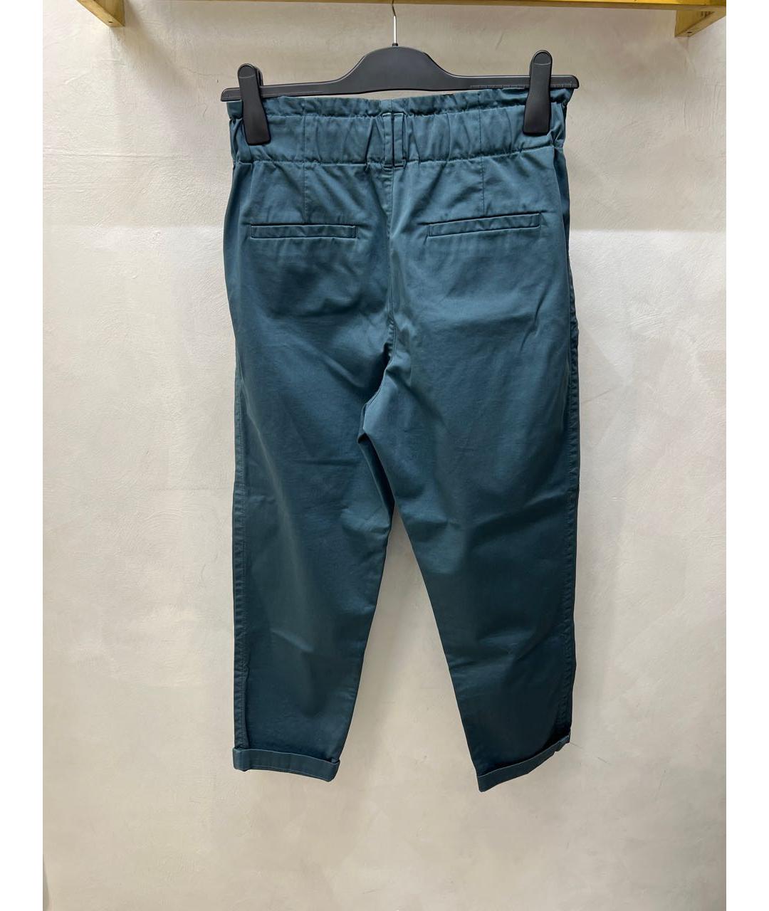 BRUNELLO CUCINELLI Синие хлопковые брюки узкие, фото 2