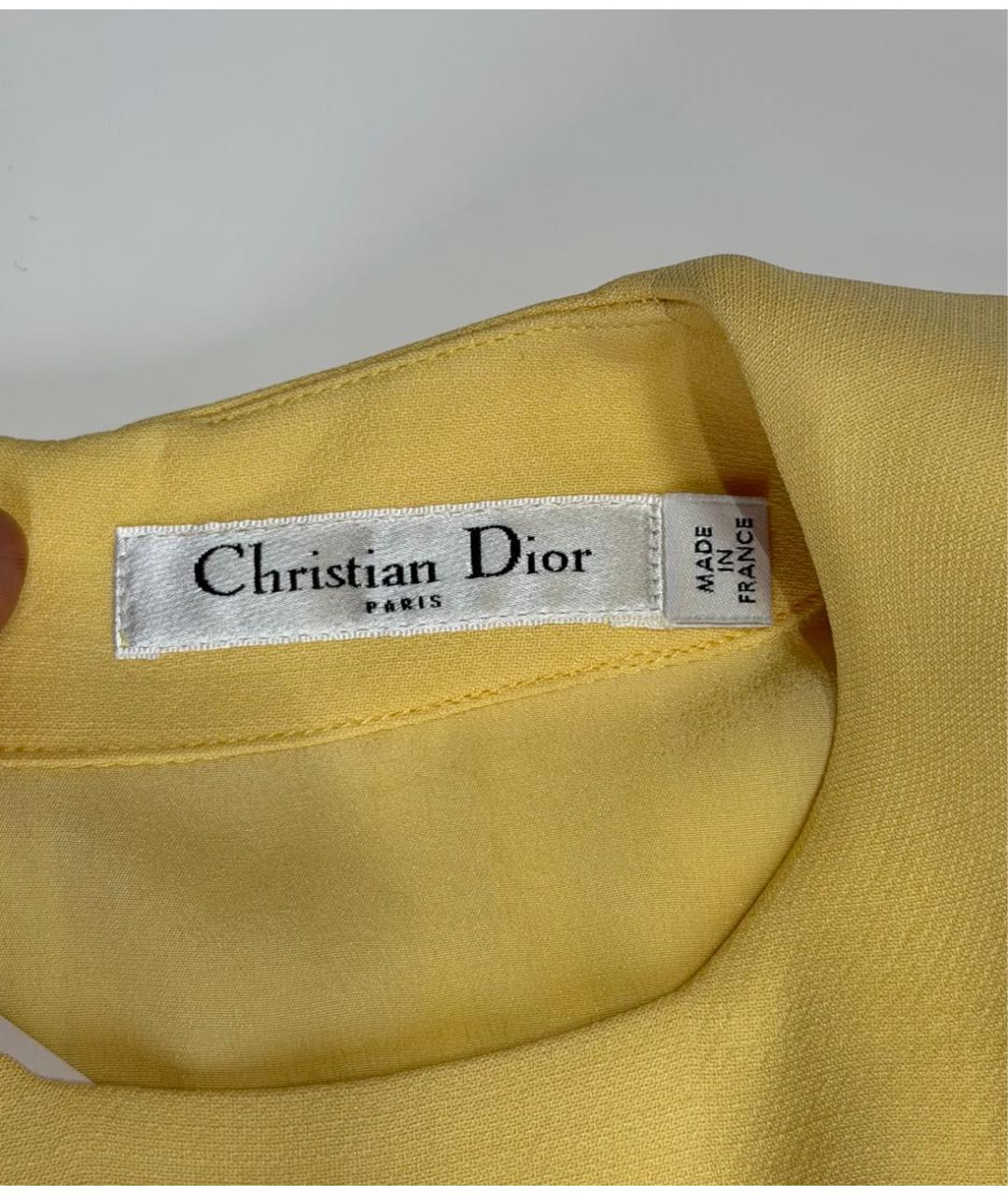 CHRISTIAN DIOR Желтое повседневное платье, фото 3