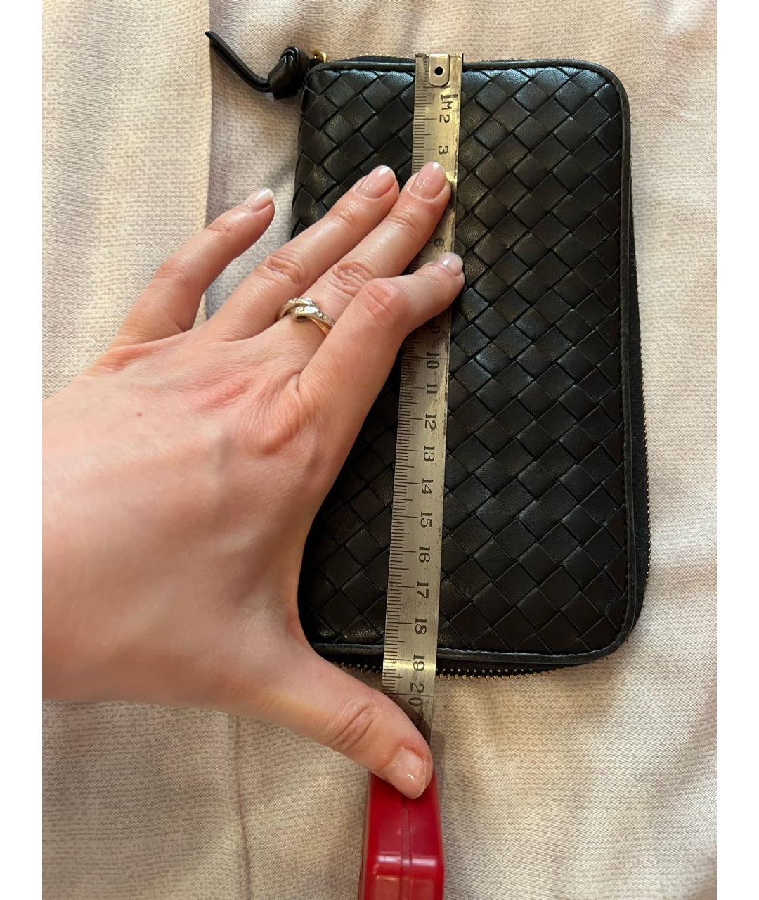 BOTTEGA VENETA Черный кожаный кошелек, фото 2
