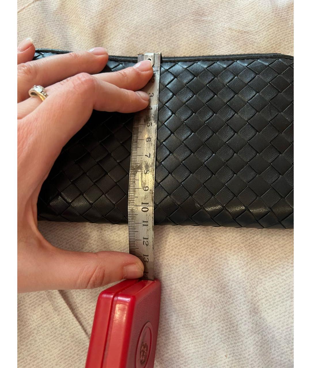 BOTTEGA VENETA Черный кожаный кошелек, фото 5