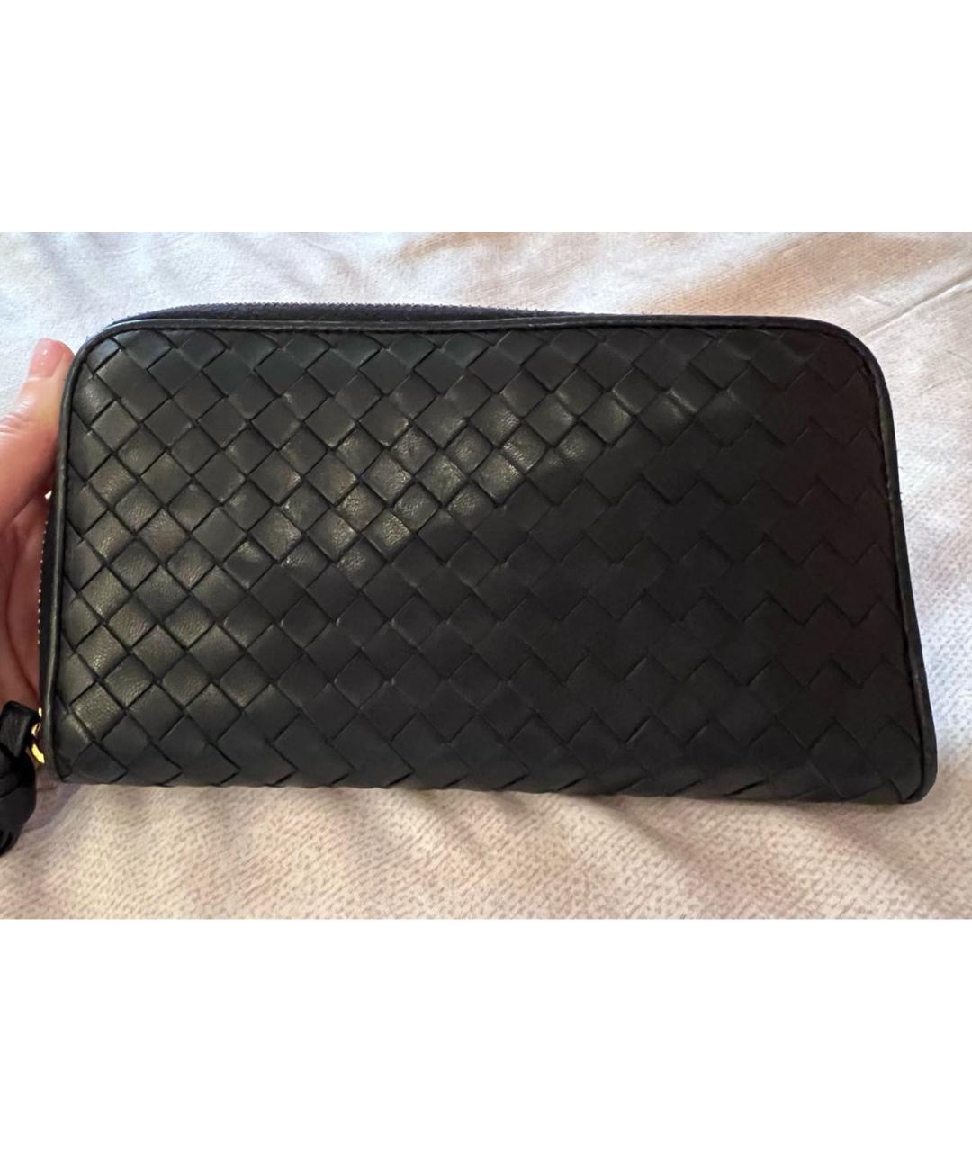 BOTTEGA VENETA Черный кожаный кошелек, фото 7