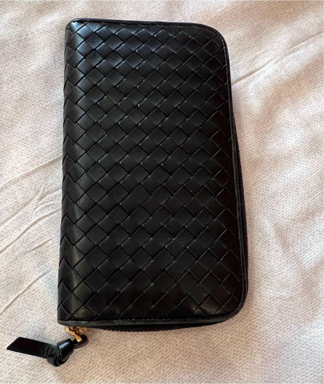 BOTTEGA VENETA Черный кожаный кошелек, фото 3