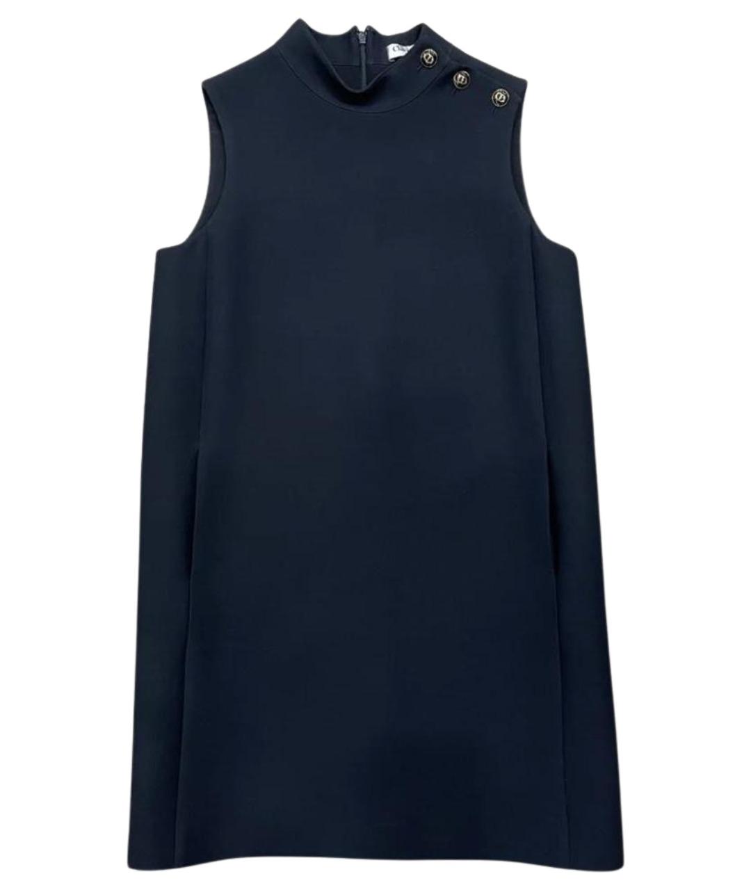 CHRISTIAN DIOR Черное шерстяное повседневное платье, фото 1