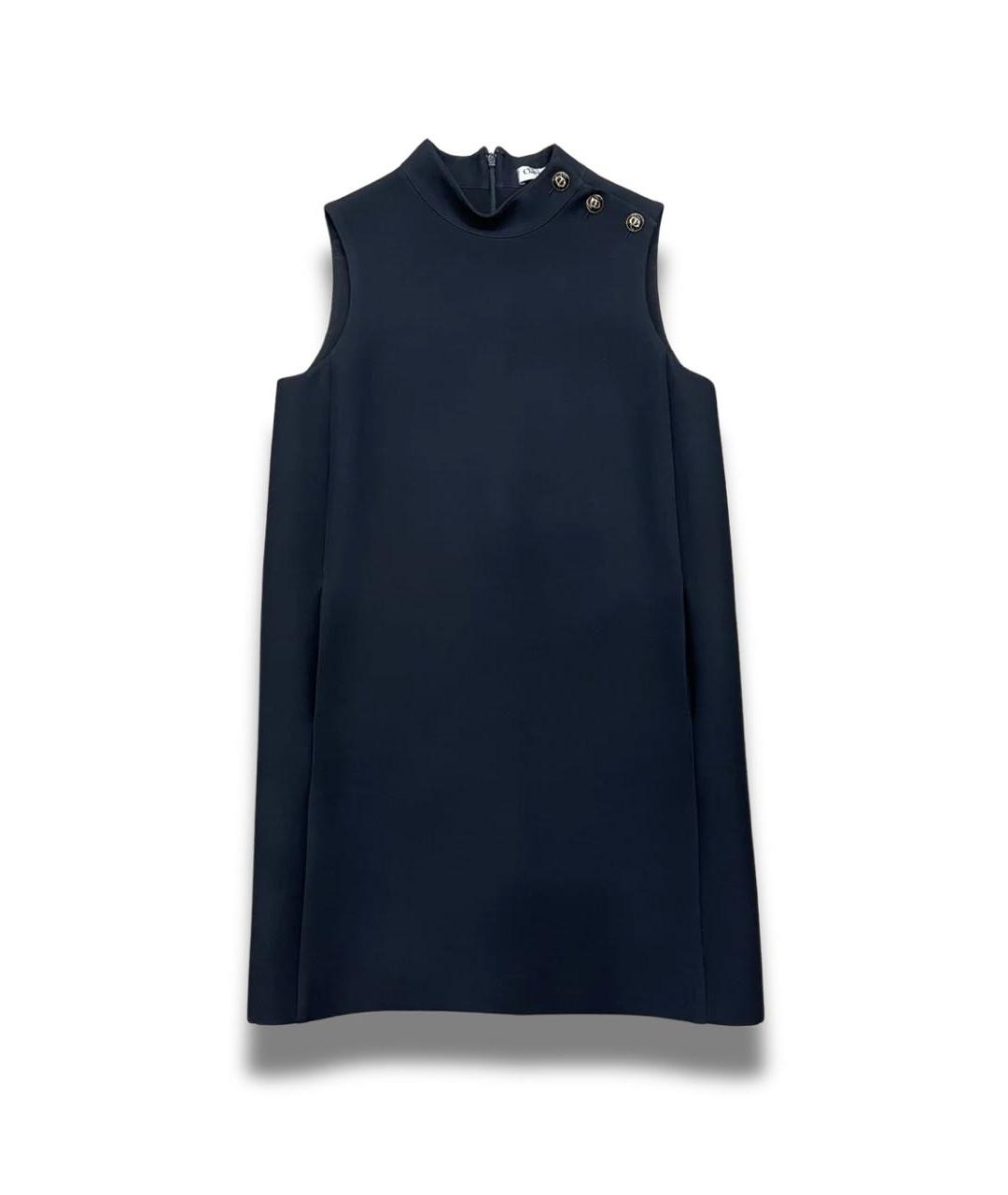 CHRISTIAN DIOR Черное шерстяное повседневное платье, фото 5