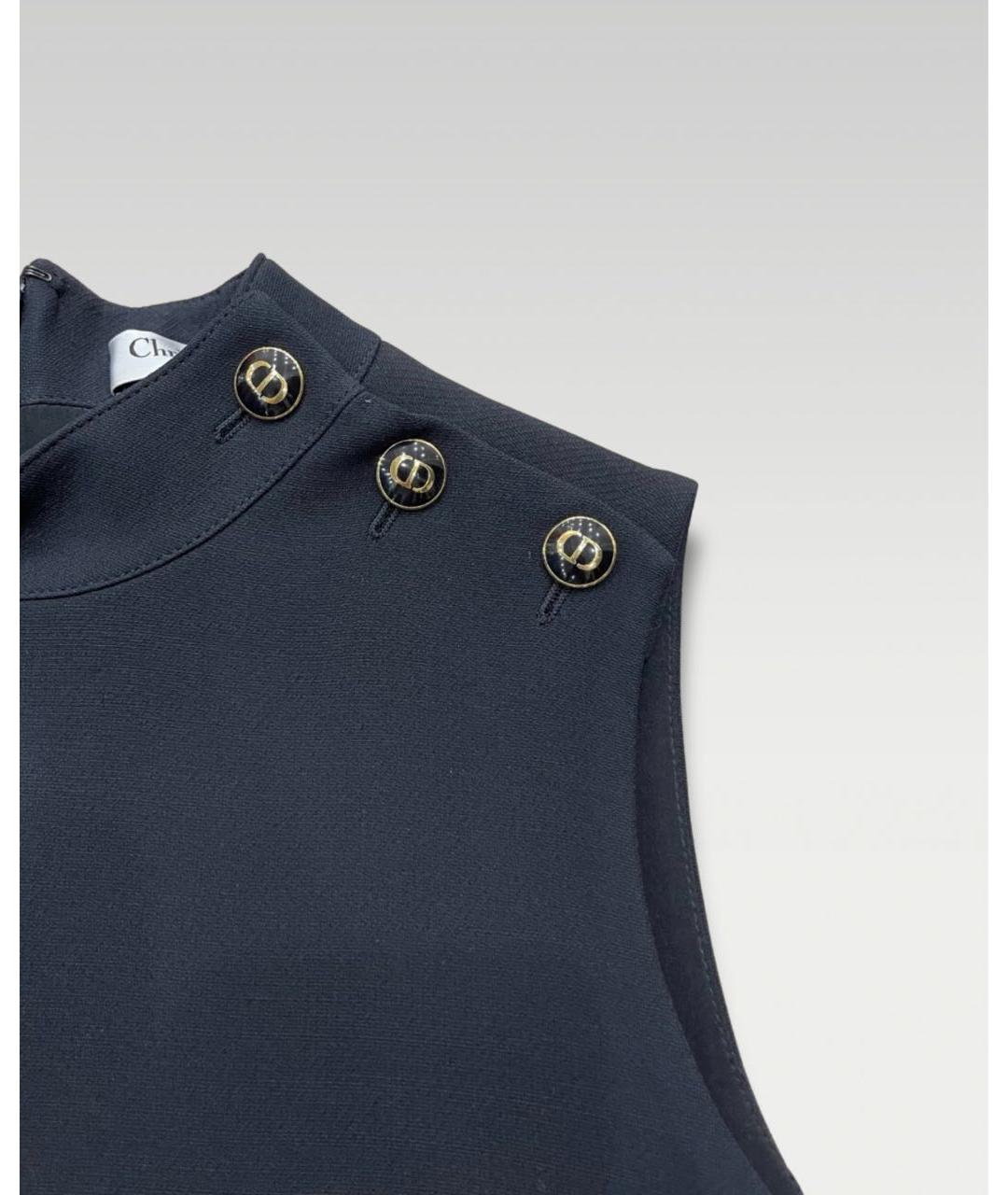 CHRISTIAN DIOR Черное шерстяное повседневное платье, фото 3