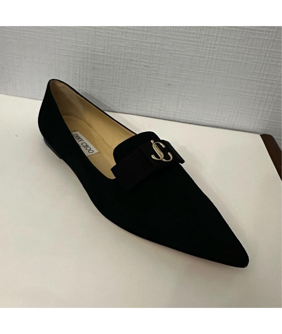 JIMMY CHOO Черные замшевые балетки, фото 2