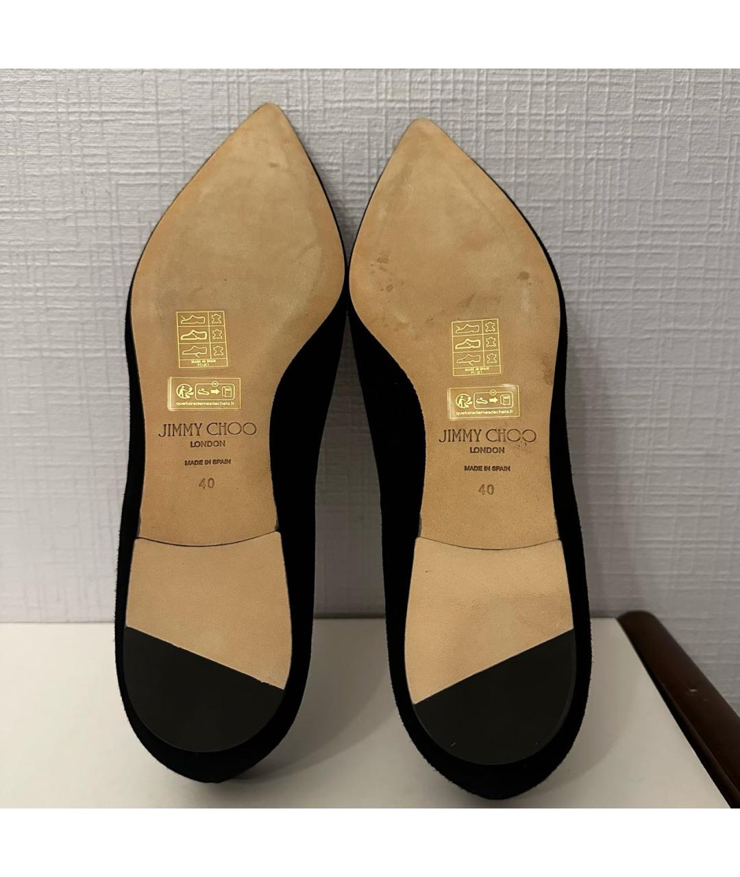 JIMMY CHOO Черные замшевые балетки, фото 8
