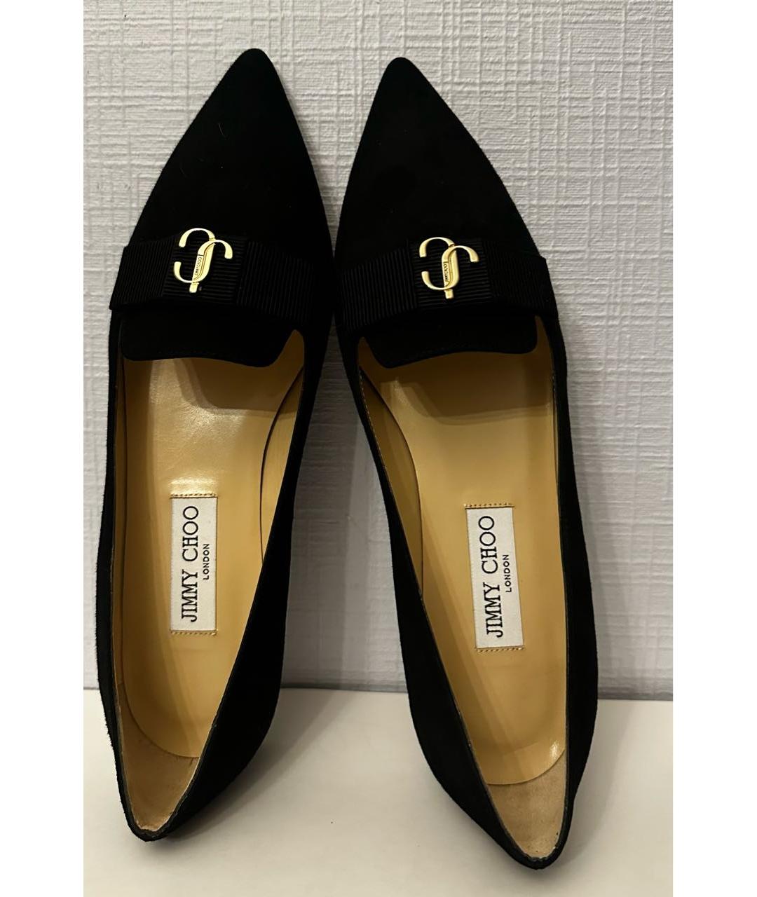 JIMMY CHOO Черные замшевые балетки, фото 4