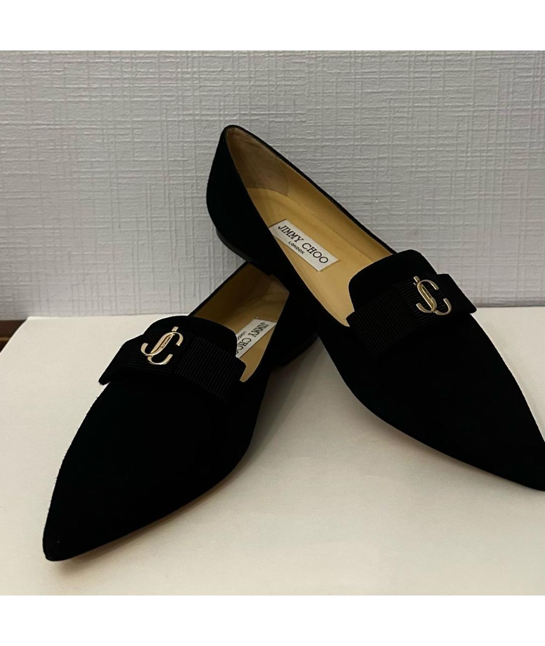 JIMMY CHOO Черные замшевые балетки, фото 3